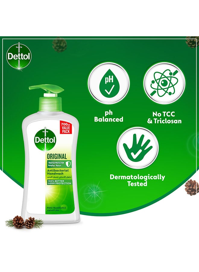 Dettol Original Antibacterial Handwash Liquid Soap Multicolour 700ml - Image 3