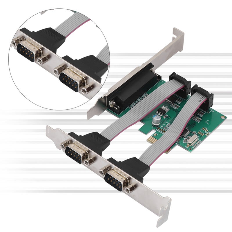 بطاقة PCI-E لـ 2 منافذ تسلسلية و بطاقة منفذ موازي واحد - بطاقة توسيع PCI سطح المكتب و بطاقة محول منفذ LPT - Image 1
