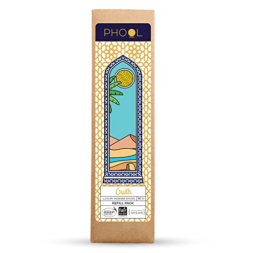 Phool Luxury Incense Oudh Refill Pack – 80 Organic Charcoal-Free Agarbatti (200g), Premium Luxury Fragrance, Stress Relief, Pooja & Aromatherapy - Image 1