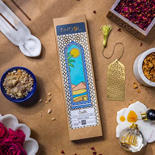Phool Luxury Incense Oudh Refill Pack – 80 Organic Charcoal-Free Agarbatti (200g), Premium Luxury Fragrance, Stress Relief, Pooja & Aromatherapy - Image 3