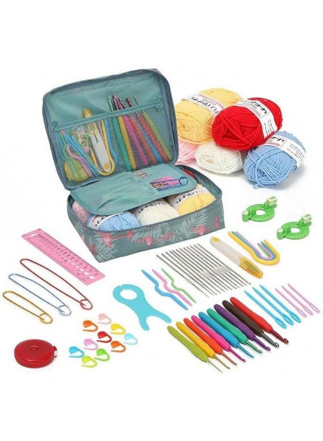Tusmad Crochet Needle Kit 107 Pcs Crochet Crochet Starter Kit for Beginners, Ergonomic, Crochet Hooks Travel Bag, Crochet Kit for Beginners Adults or Kids Tools & Accessories (107Pcs -SWAN Bag) - Image 1
