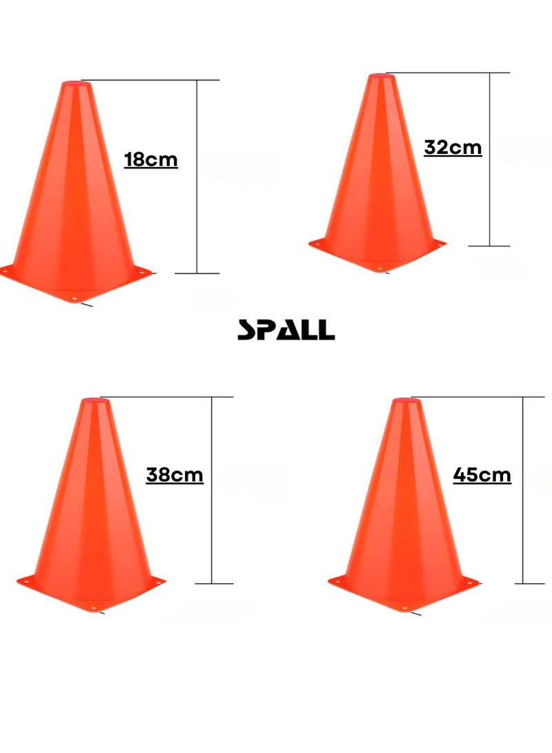 سبال مخاريط رياضية بلاستيكية مقاس 18 سم للتدريب على حركة المرور، والتدريب على كرة السلة وكرة القدم وممارسة التزلج - مسار العوائق للمناسبات الداخلية والخارجية - Image 2