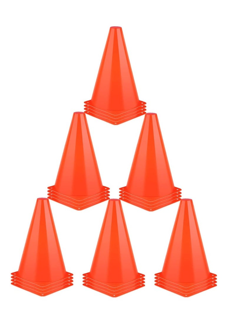 سبال مخاريط رياضية بلاستيكية مقاس 18 سم للتدريب على حركة المرور، والتدريب على كرة السلة وكرة القدم وممارسة التزلج - مسار العوائق للمناسبات الداخلية والخارجية - Image 3