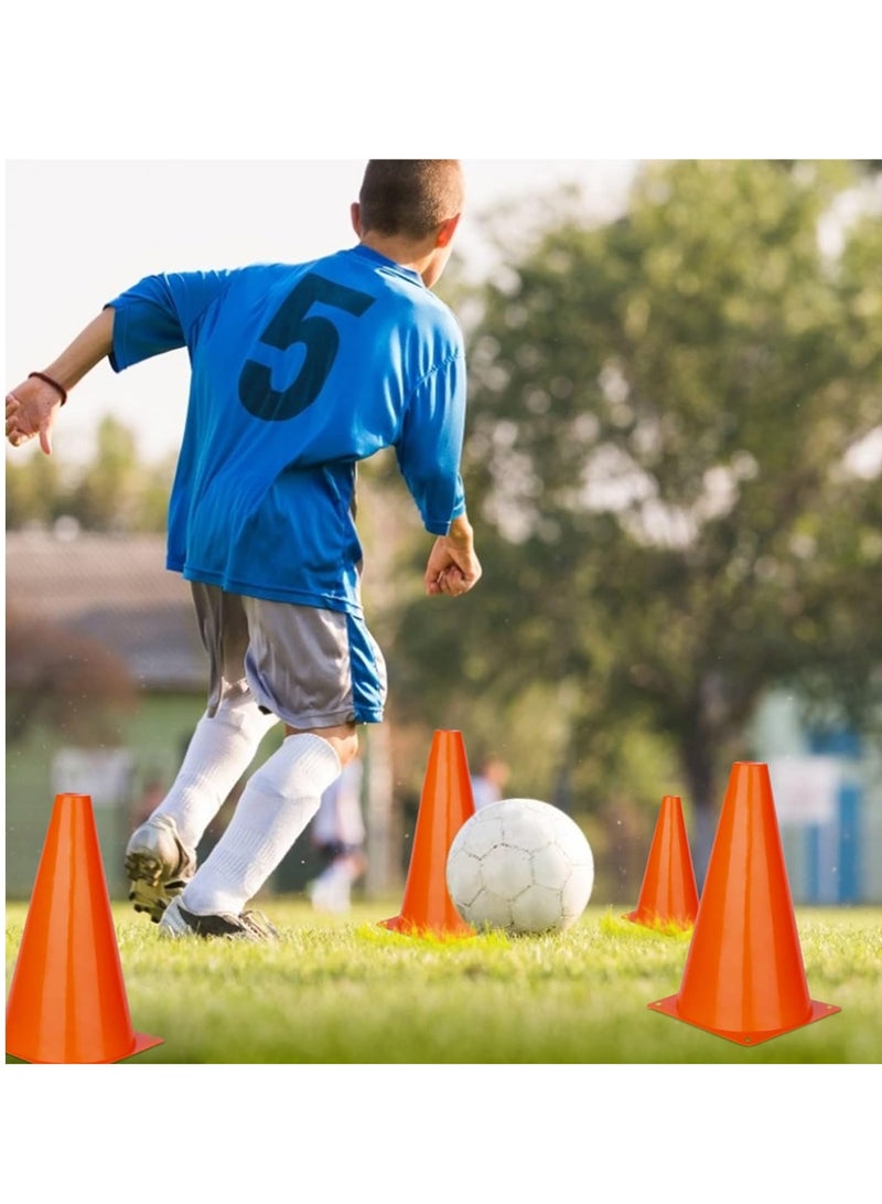 سبال مخاريط رياضية بلاستيكية مقاس 18 سم للتدريب على حركة المرور، والتدريب على كرة السلة وكرة القدم وممارسة التزلج - مسار العوائق للمناسبات الداخلية والخارجية - Image 5