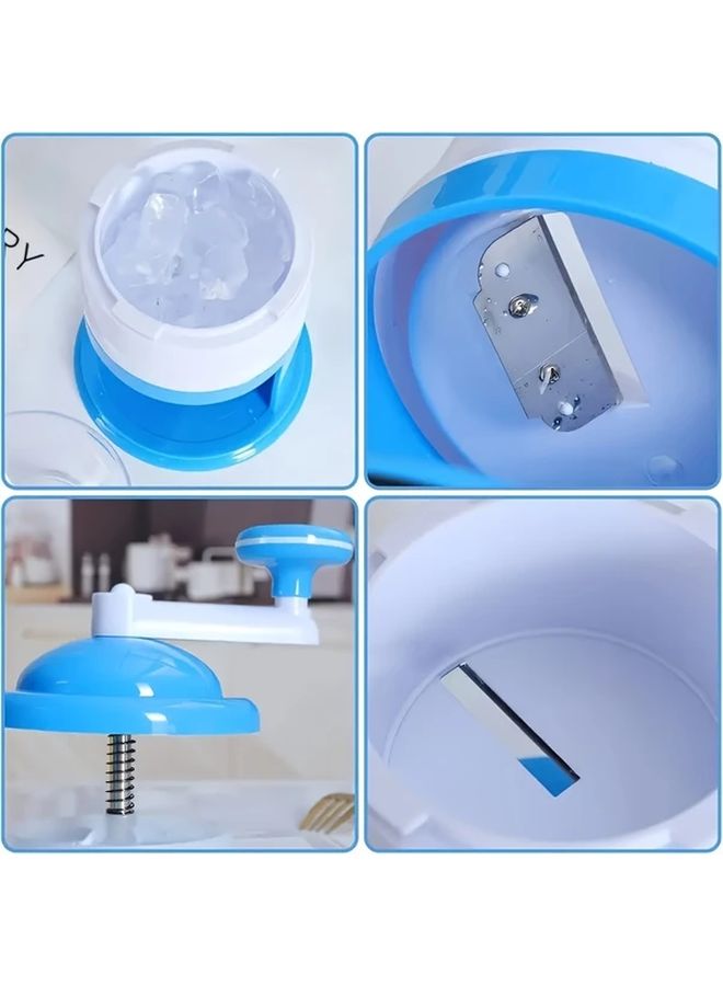 BBlue Manual Ice Crusher Hand Cranked Fruit Slush Machine Polished Metal Finish Durable Plastic No Batteries Required Hand Wash Only - Image 3