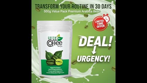 Vokin Biotech Organic Green Coffee Beans Unroasted Arabica Coffee Supports Weight Loss Management (500 Gram)-pack of1 - Image 2