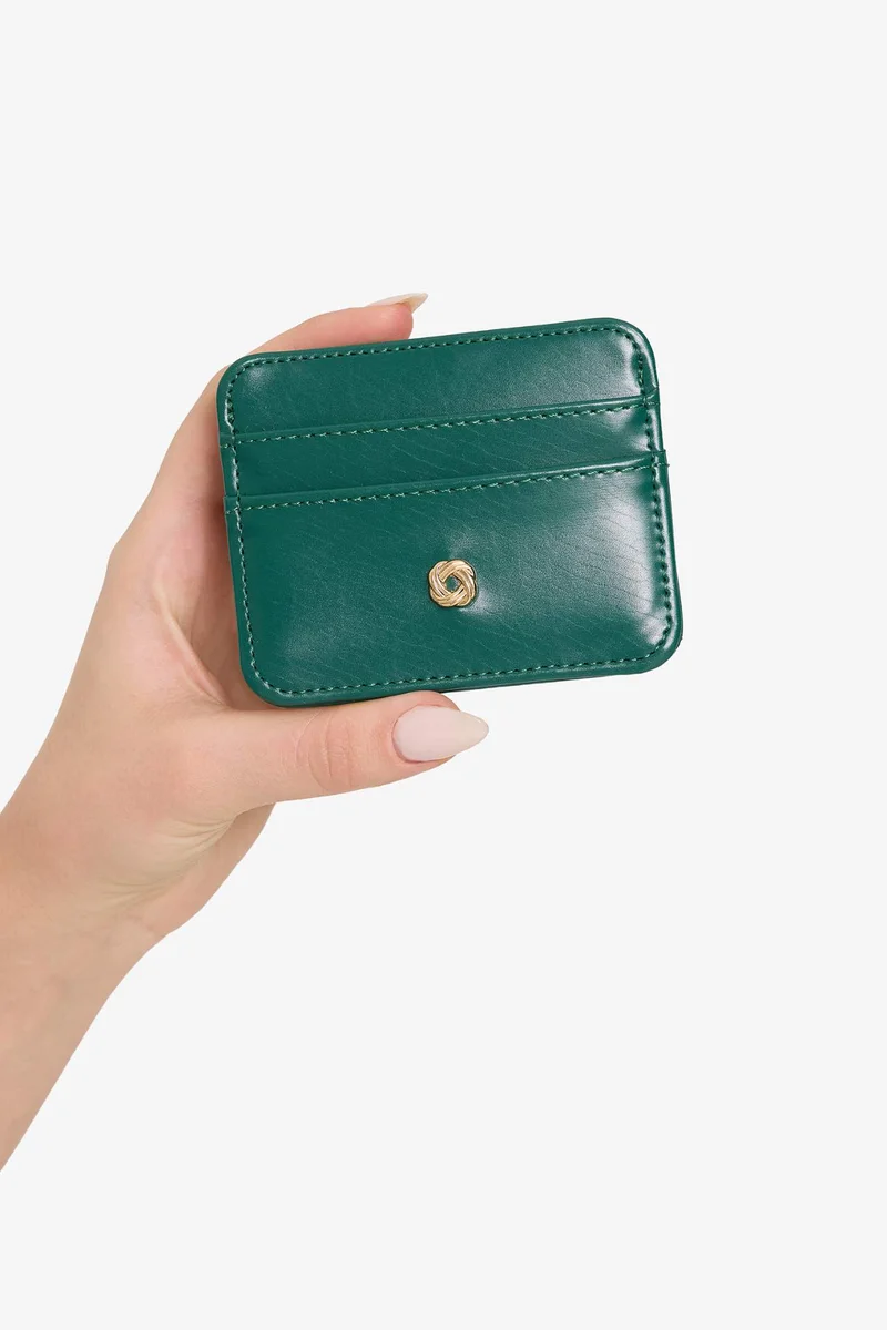 ديفاكتو Woman Faux Leather Business Card Wallet