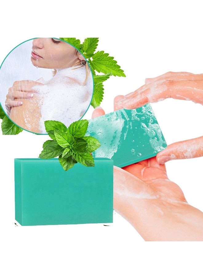 Elaimei Peppermint Soap Handmade 100% Pure Natural & Cold Processed Grade -Peppermint Aromatherapy Herbal Soap Bar With Natural Ingredients Moisturizing Cleanse For Dry & Sensitive Skin  - Image 1