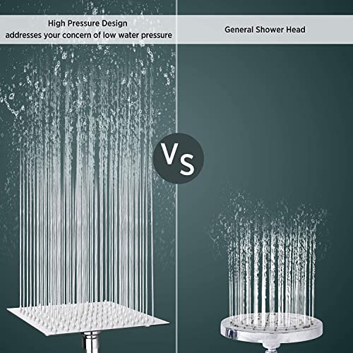 Gesto Stainless Steel 6 Inch Square Shower - Chrome Finish Rain Shower For Bathroom - Image 3