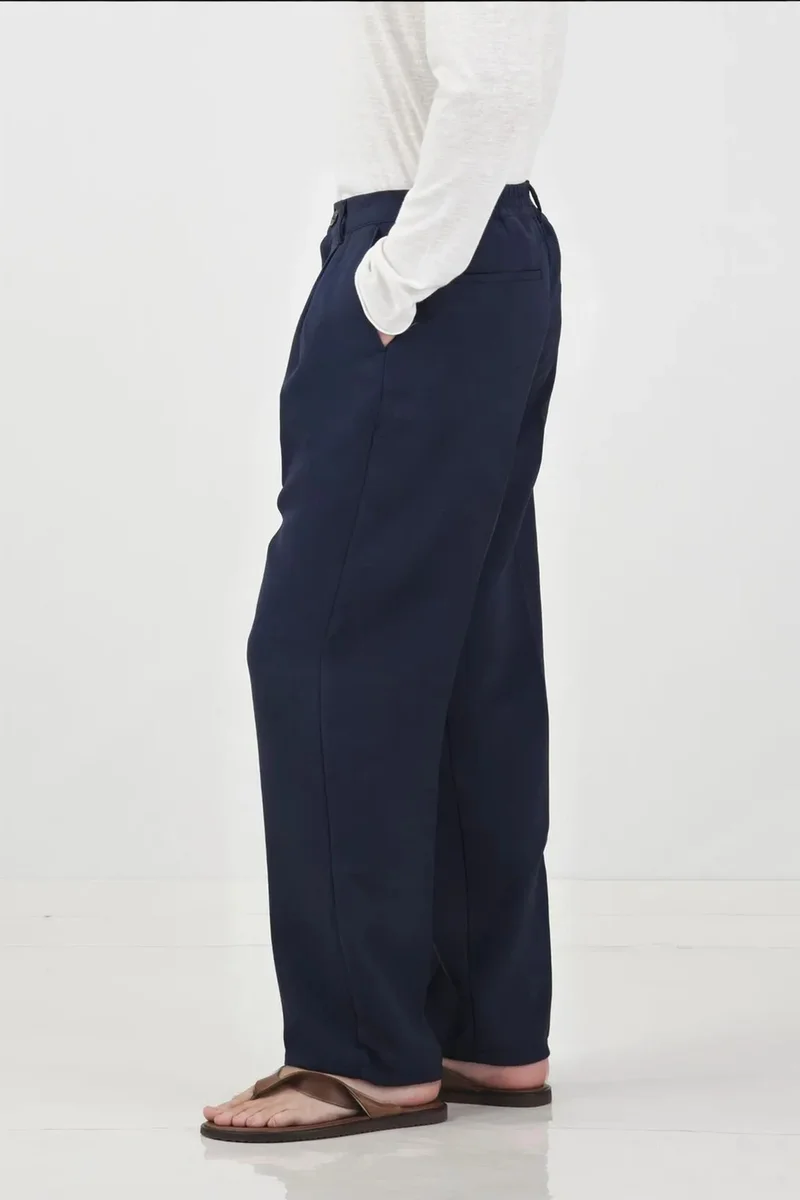 Giesto Navy Blue GIESTO Textured Pleated Tailored Trousers for Men | Best Price UAE