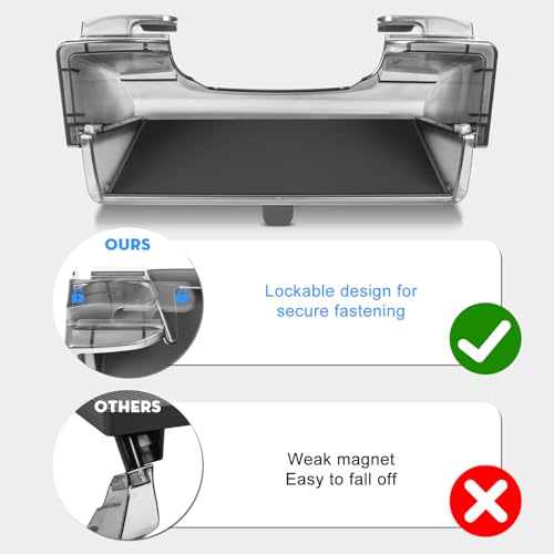 KUNIST Under Screen Storage Organizer for 2026 New Model Y Juniper,[Retractable & Tool-Free] Under Screen Storage Box with Behind Screen Tissue Holder Compatible with Tesla 2025-2026 Model Y Juniper - Image 3