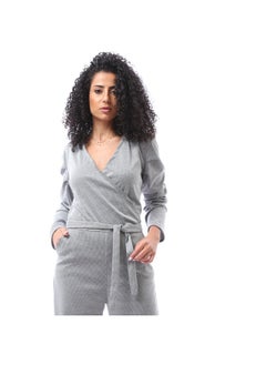 Andora Houndstooth Jumpsuit with Belt  - Image 2