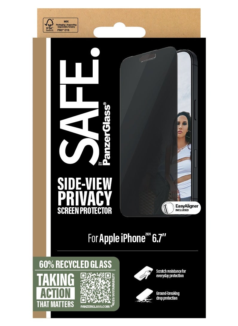 SAFE. by PanzerGlass Privacy Screen Protector iPhone '24 6.7" | 15 Plus | Ultra-Wide Fit, Apple iPhone 16 Plus | 15 Plus