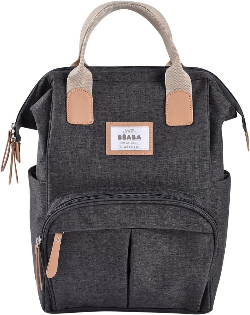 BEABA BÉABA Baby Diaper Bag - Large Storage Capacity with Insulated Pockets and Changing Mat - Dark Heather Grey - Image 1