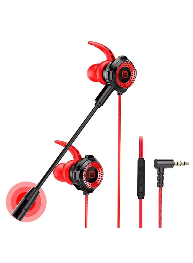 FASTER G900 Dual Gaming Headset With Detachable HD Long Mic Red