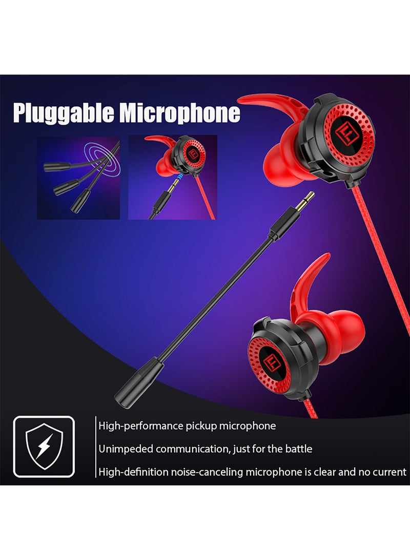 FASTER G900 Dual Gaming Headset With Detachable HD Long Mic Red