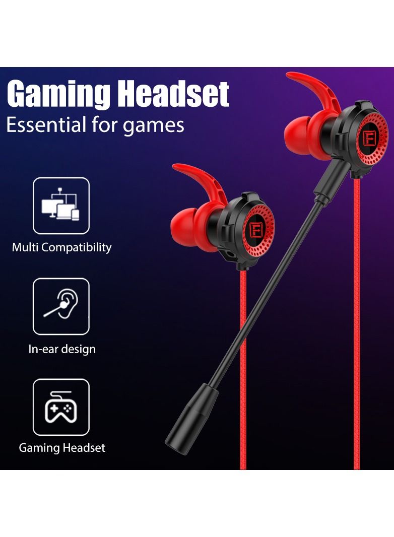 FASTER G900 Dual Gaming Headset With Detachable HD Long Mic Red