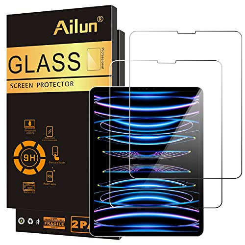 Ailun 2 Pack Screen Protector for iPad Pro 12.9 Inch Display [2022 & 2021 & 2020 & 2018 Release] Tempered Glass [Face ID & Apple Pencil Compatible] Ultra Sensitive Case Friendly - Image 1