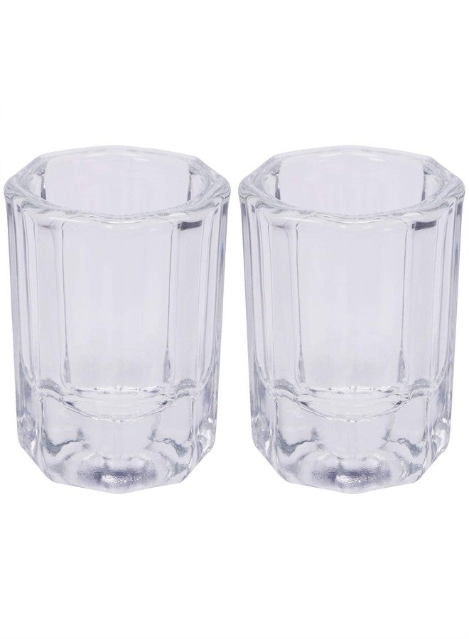 Shapenty Nail Art Acrylic Liquid Powder Dappen Dish Glass Crystal Cup Containers Glassware Tools for Nail Polish Remover Eyebrow Tint and Eyebrow Dye Mixing, 2PCS - Image 1