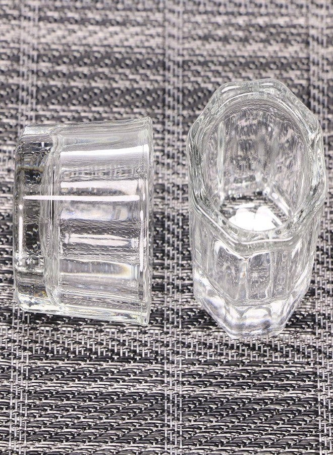 Shapenty Nail Art Acrylic Liquid Powder Dappen Dish Glass Crystal Cup Containers Glassware Tools for Nail Polish Remover Eyebrow Tint and Eyebrow Dye Mixing, 2PCS - Image 4