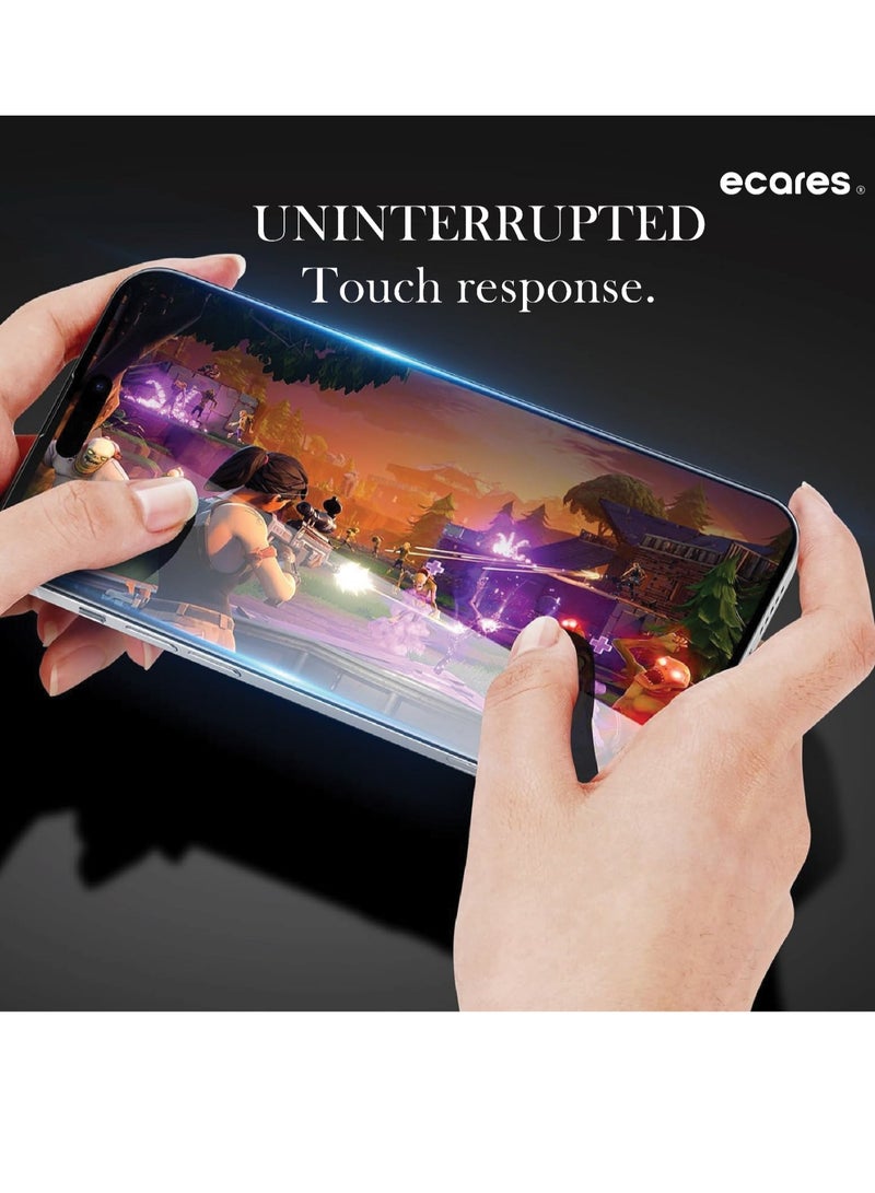 إيكاريس إي كيرز® واقي شاشة iPhone 14 Pro Max، شفاف عالي الدقة، زجاج مقسى 9H، حماية من الدرجة العسكرية، مقاوم للخدش، مضاد لبصمات الأصابع، تغطية كاملة، مضاد للاصفرار، خالي من الفقاعات، (حزمة-2) - Image 5