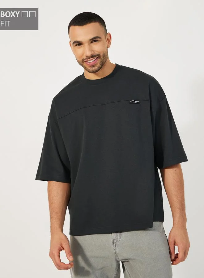 Styli Styli Boxy Fit Insert Label T-Shirt