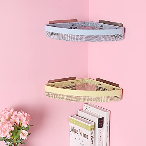 KPNG Adhesive Bathroom Shelf Metal Shower Caddy Corner Shelf Wall Mounted NonDrilling Floating Shelf for Bathroom OrganizerKitchenShower Organizer Pack of1 White - Image 3