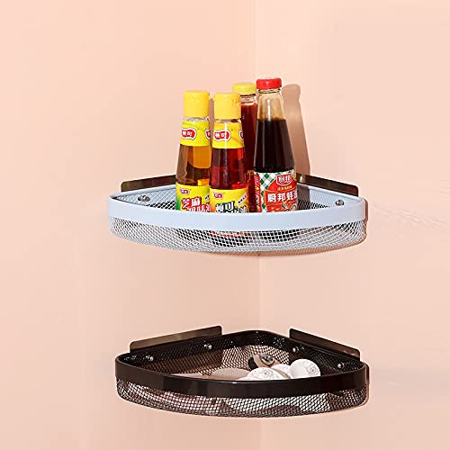 KPNG Adhesive Bathroom Shelf Metal Shower Caddy Corner Shelf Wall Mounted NonDrilling Floating Shelf for Bathroom OrganizerKitchenShower Organizer Pack of1 White - Image 5