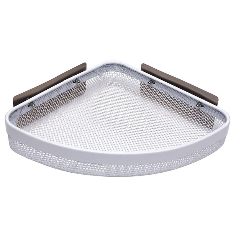 KPNG Adhesive Bathroom Shelf Metal Shower Caddy Corner Shelf Wall Mounted NonDrilling Floating Shelf for Bathroom OrganizerKitchenShower Organizer Pack of1 White - Image 1