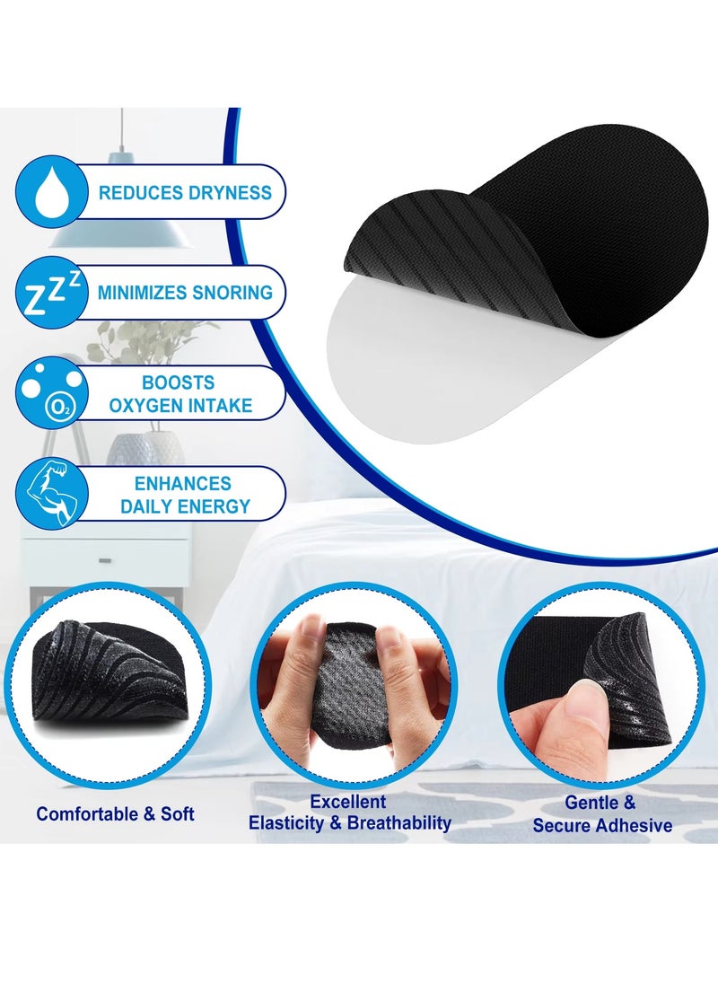 Elaimei 42 Pcs Micropore Tape Mouth Tape Sleep Strips Soft and Comfortable Gentle and Secure Adhesive Mouth Strips Nose Breathing Anti Snoring Better Breathing Oduor Free Sleep Strip Mouths Tape Black  - Image 2