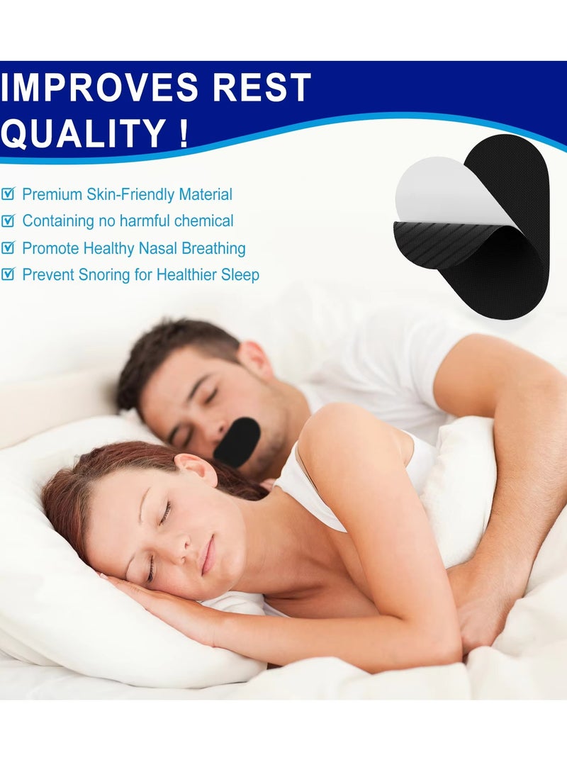 Elaimei 42 Pcs Micropore Tape Mouth Tape Sleep Strips Soft and Comfortable Gentle and Secure Adhesive Mouth Strips Nose Breathing Anti Snoring Better Breathing Oduor Free Sleep Strip Mouths Tape Black  - Image 3
