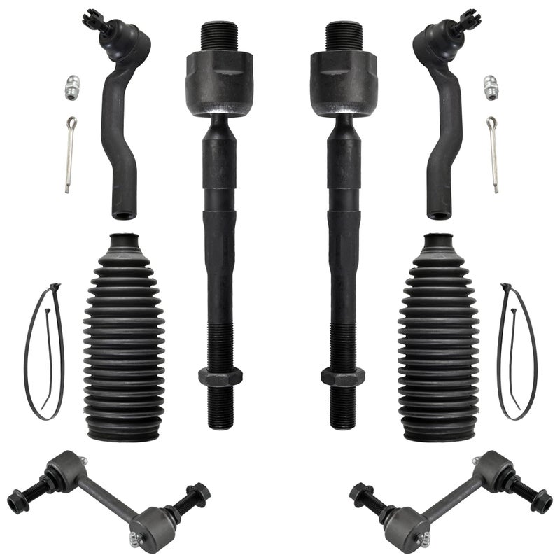ASTAPRO Front 8pc Tie Rods Sway Bars Kit for 0714 Ford Edge Lincoln MKX 4 Outer Inner Tie Rod Ends 2 Sway Bars 2 Boots 2007 2008 2009 2010 2011 2012 2013 2014 Replacement