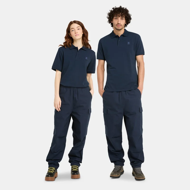 Timberland Blue Men's Woven Badge Polo Shirt for Men | Best Price UAE