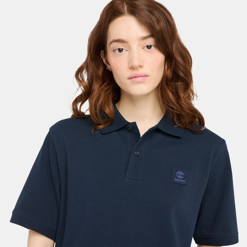 Timberland Blue Men's Woven Badge Polo Shirt for Men | Best Price UAE