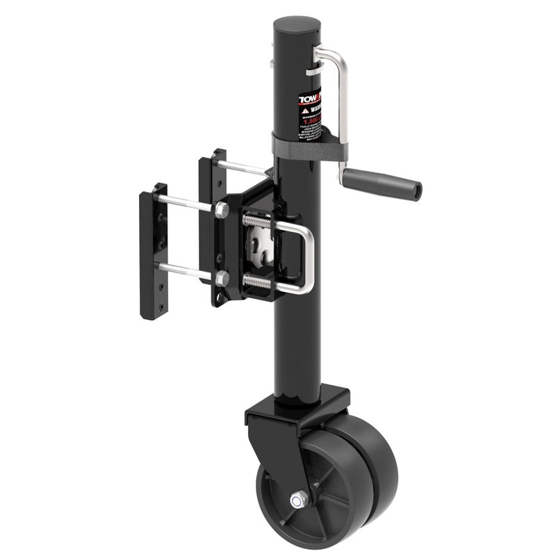 TOWKING 6inch Dual Wheels Trailer Jack 13 Vertical Movement 1500 lbs for RV Boat Trailer and More Black