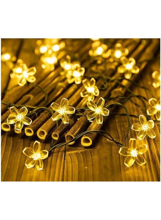 Solar Cherry Blossom LED String Lights with 8 Lighting Modes Romantic Decorative Light for Garden Yard Tree Patio Wedding - Image 3