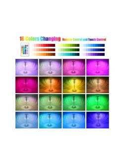 ماركة غير محددة مصباح كريستال يعمل باللمس RGB 16 لونًا متغيرًا قابل لإعادة الشحن لغرفة النوم وغرفة المعيشة وأضواء إبداعية لتزيين حفلات العشاء  - Image 3