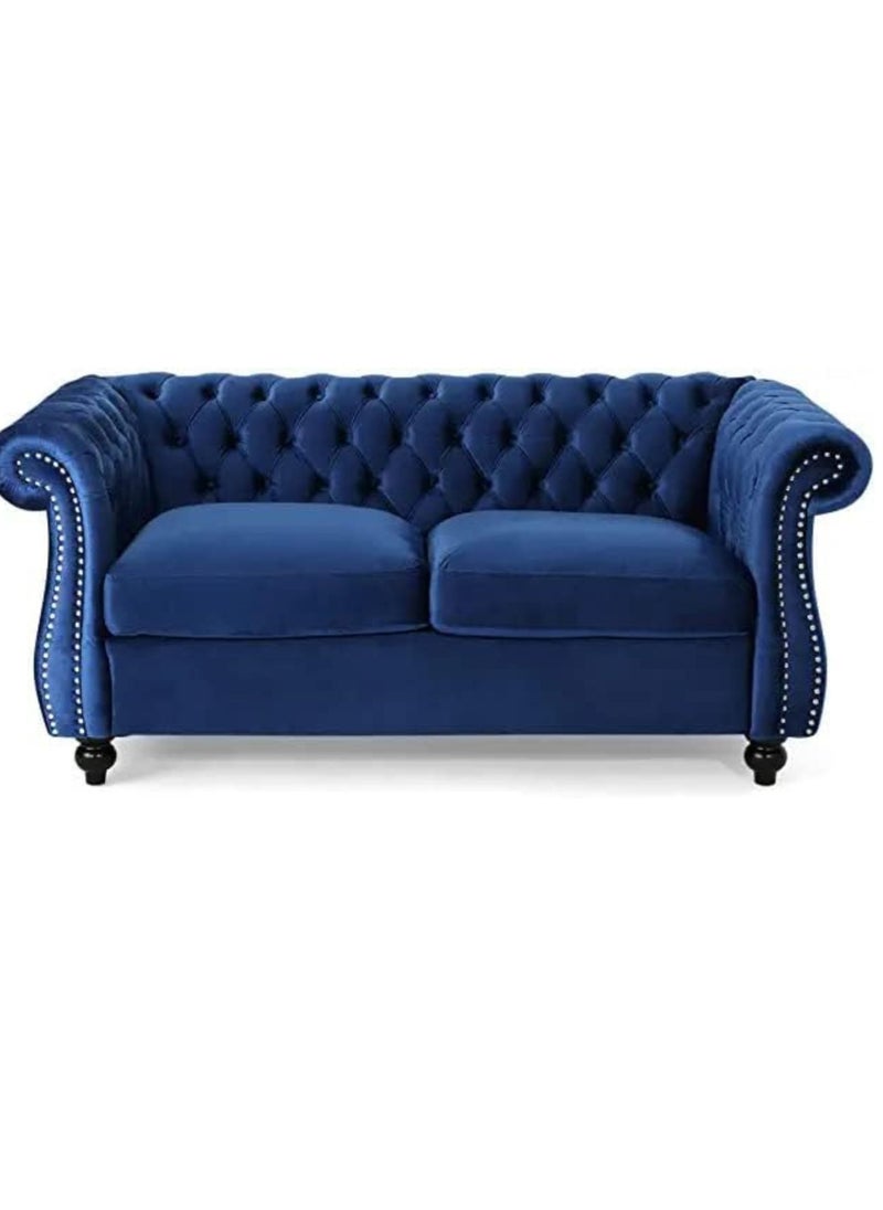 مهارة البحر - "مجموعة أرائك مخملية فاخرة من MAB FURNISHINGS - 3 مقاعد، 2 مقعد، ومقعد واحد لغرفة المعيشة، الممرات، المكاتب، وغرفة النوم (أزرق) - Image 1