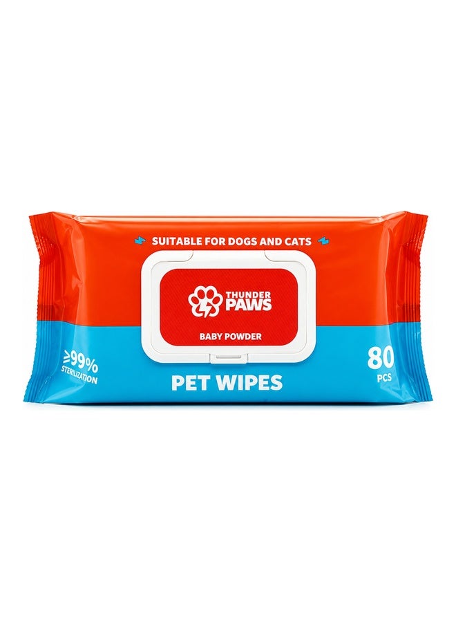Baby Powder Pet Wipes - 80 Pcs