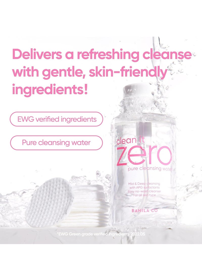 BANILA CO Clean It Zero Pure Cleansing Water | Gentle Cleanser for Sensitive Skin | Micellar Water Makeup Remover No Rinse & Oil Free (310ml / 10.48 fl.oz)