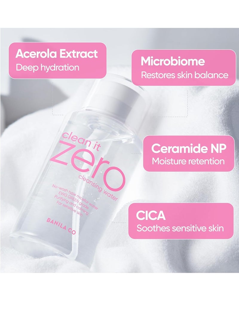 BANILA CO Clean It Zero Pure Cleansing Water | Gentle Cleanser for Sensitive Skin | Micellar Water Makeup Remover No Rinse & Oil Free (310ml / 10.48 fl.oz)