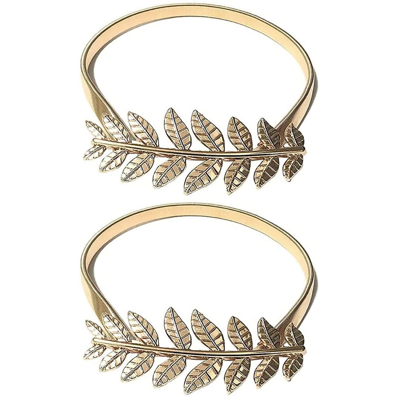 2 Pcs Curtain Tieback Aluminum Leaf Shaped Curtain Holdback Simple Modern Curtain Buckle Elastic Curtain Strap Decorative Drape Tie Back for Window Draperies Golden