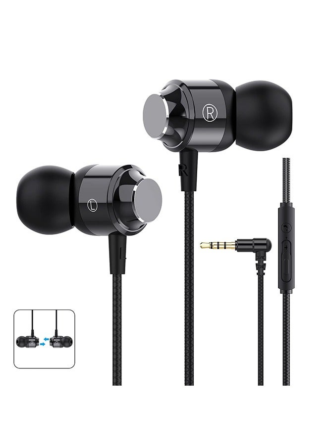 Earphones, Wired In-ear Headphones with Pure Sound and Powerful Bass, Lightweight Wired Earphones with Microphone and Volume Control, Suitable for 3.5MM devices, Mobile phone, tablet, laptop, desktop computer, MP3, etc  - Image 1
