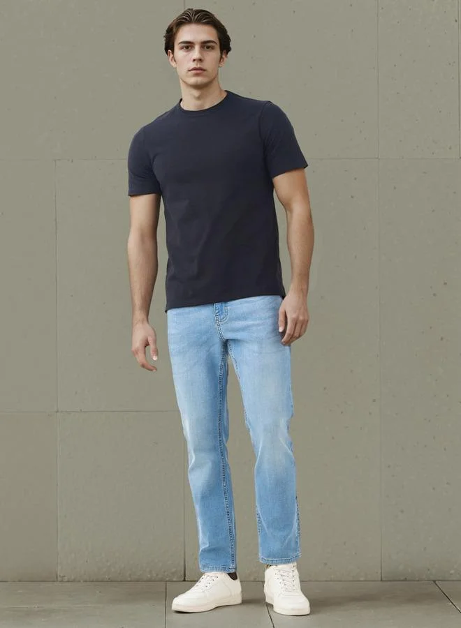 Splash FAV Basics Regular Fit Crew Neck T-shirt with Short Sleeves