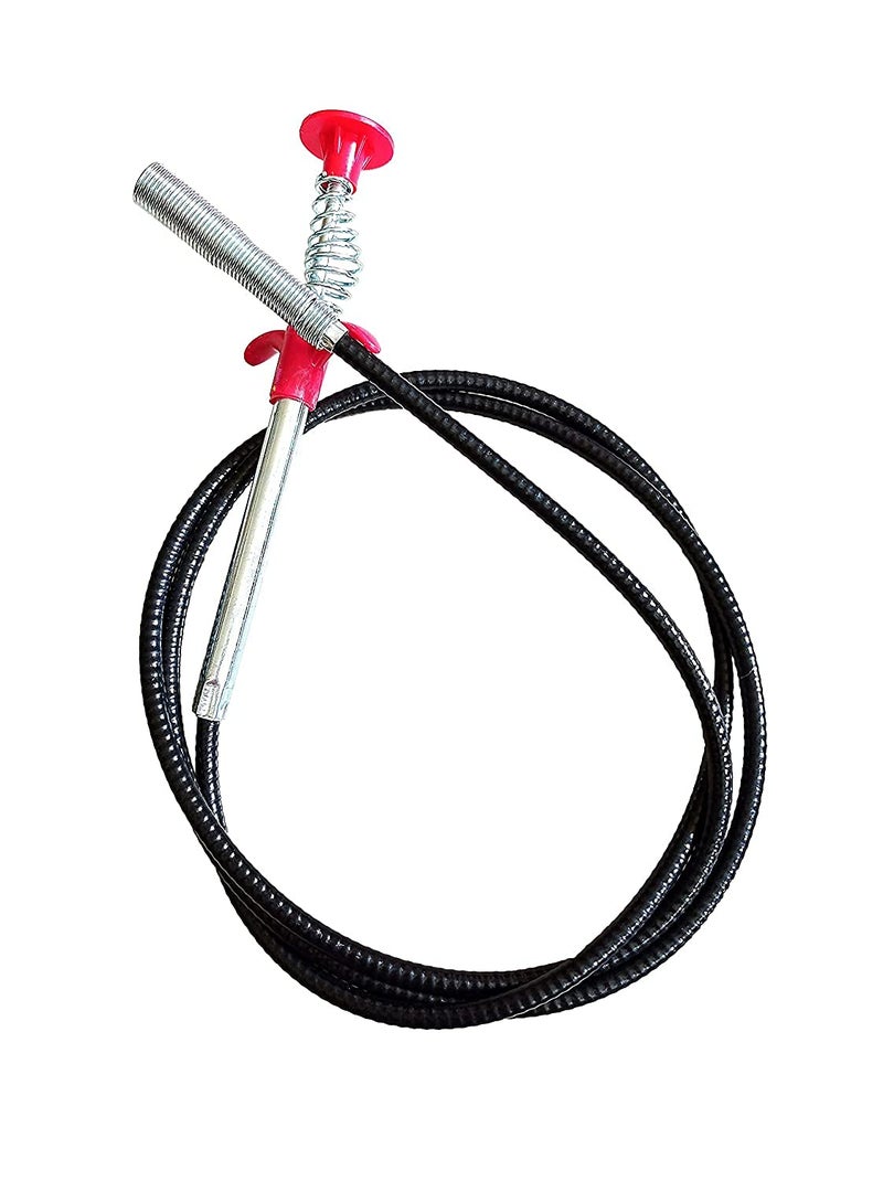 VENIVA Stainless Steel Hair Catching Claw Drain Sewer Cleaner Spring Wire Sink Pipe Dredge Cleaning Stick Drain Plunger Unblocked Kitchen Bath Basin Hair Remover Tool 5ft 160cm - Image 1