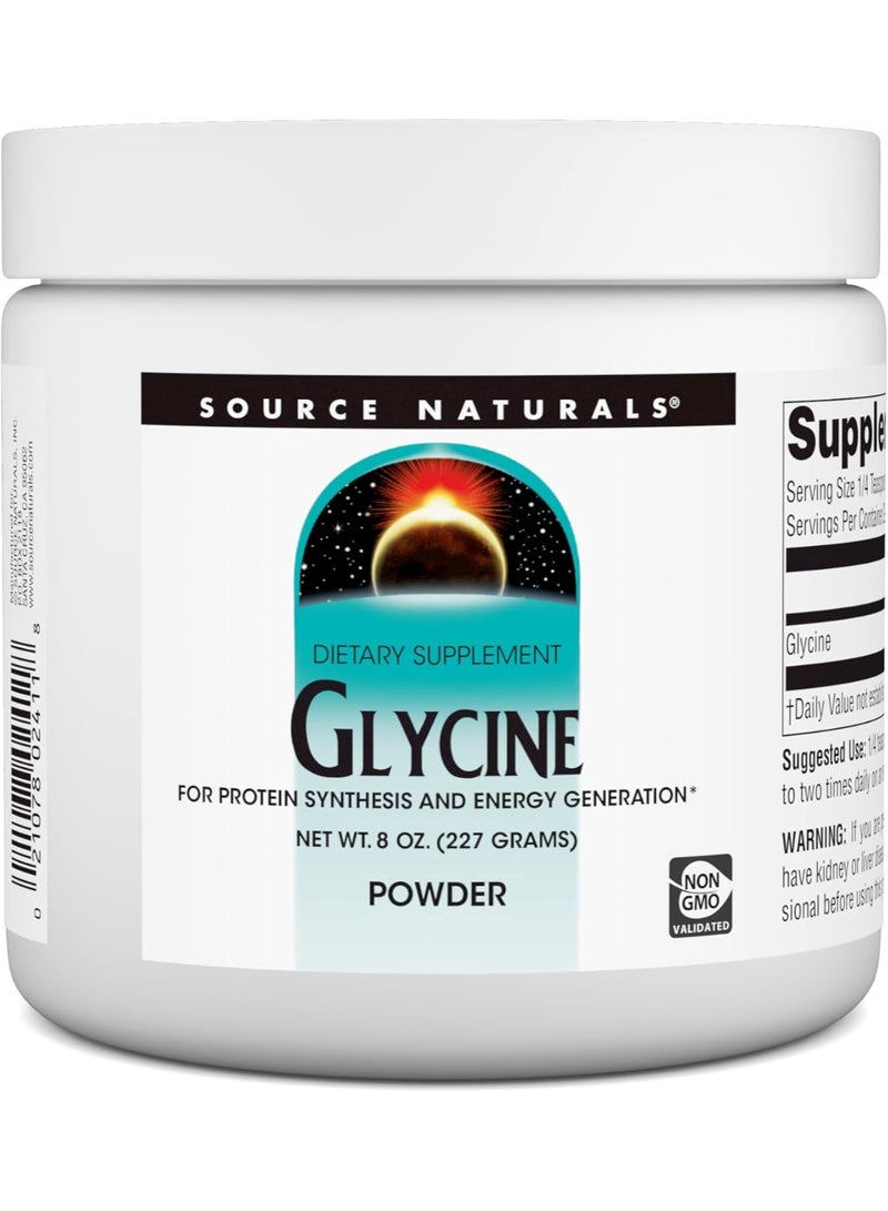 سورس ناتشورالز مسحوق الجلايسين - يدعم تخليق البروتين وتوليد طاقة ATP، مكمل غذائي متعدد الأغراض من الأحماض الأمينية - Image 1