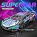 MOCBROPCS Remote Control Car Building Set 114 Technical Sports Racing Car Building Kit with Motors and Rechargeable Battery Toys Gift for Adults Boys Age 12 1314 PCS - Image 2