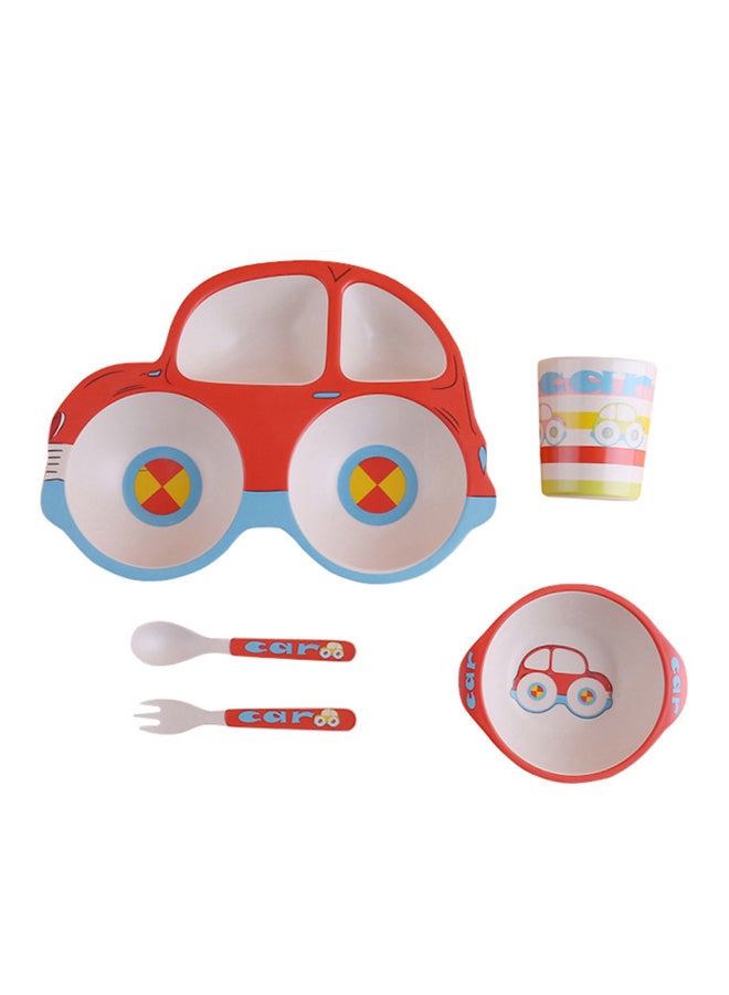 Five Piece Colorful Animal Shaped Car Dinnerware Set - Image 1