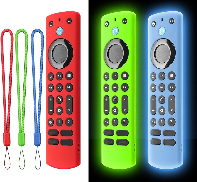 Climberer [3 Pack] Voice Remote Pro Remote Cover case Compatible with All New Alexa Voice Remote Pro, Glow in The Dark with Lanyard for remotes Updated in The Second Half of 2022 - Image 1