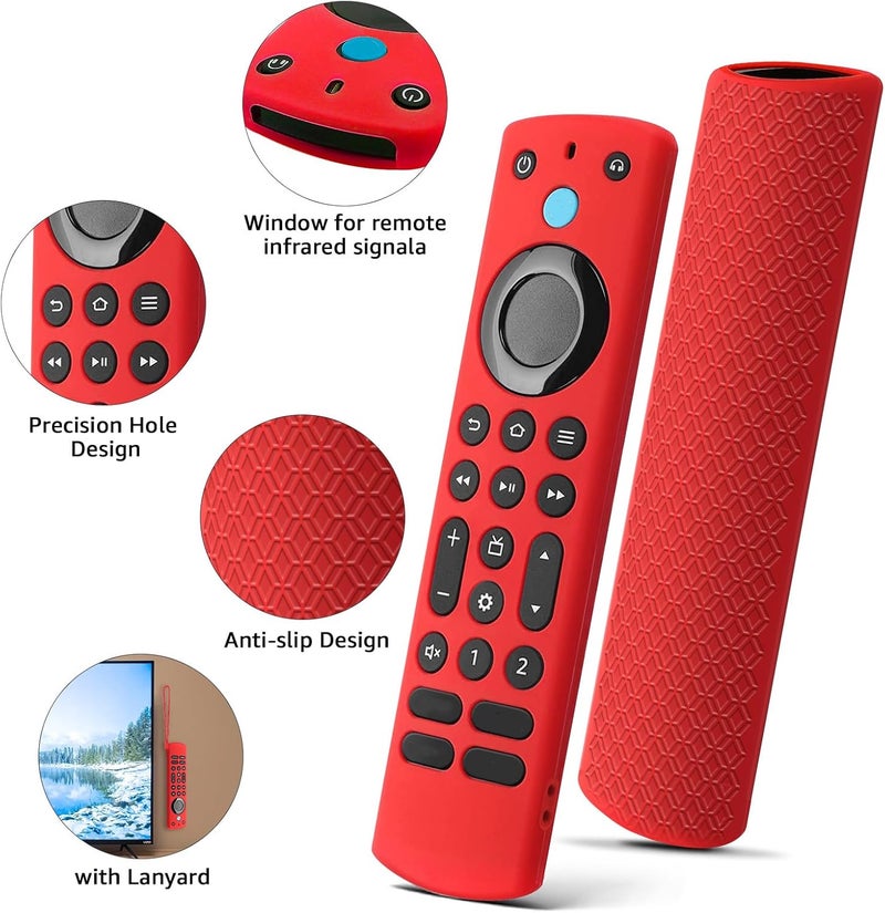 Climberer [3 Pack] Voice Remote Pro Remote Cover case Compatible with All New Alexa Voice Remote Pro, Glow in The Dark with Lanyard for remotes Updated in The Second Half of 2022 - Image 5